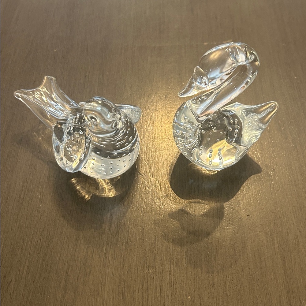 Princess House Lead Crystal Swan and Bird Figurines